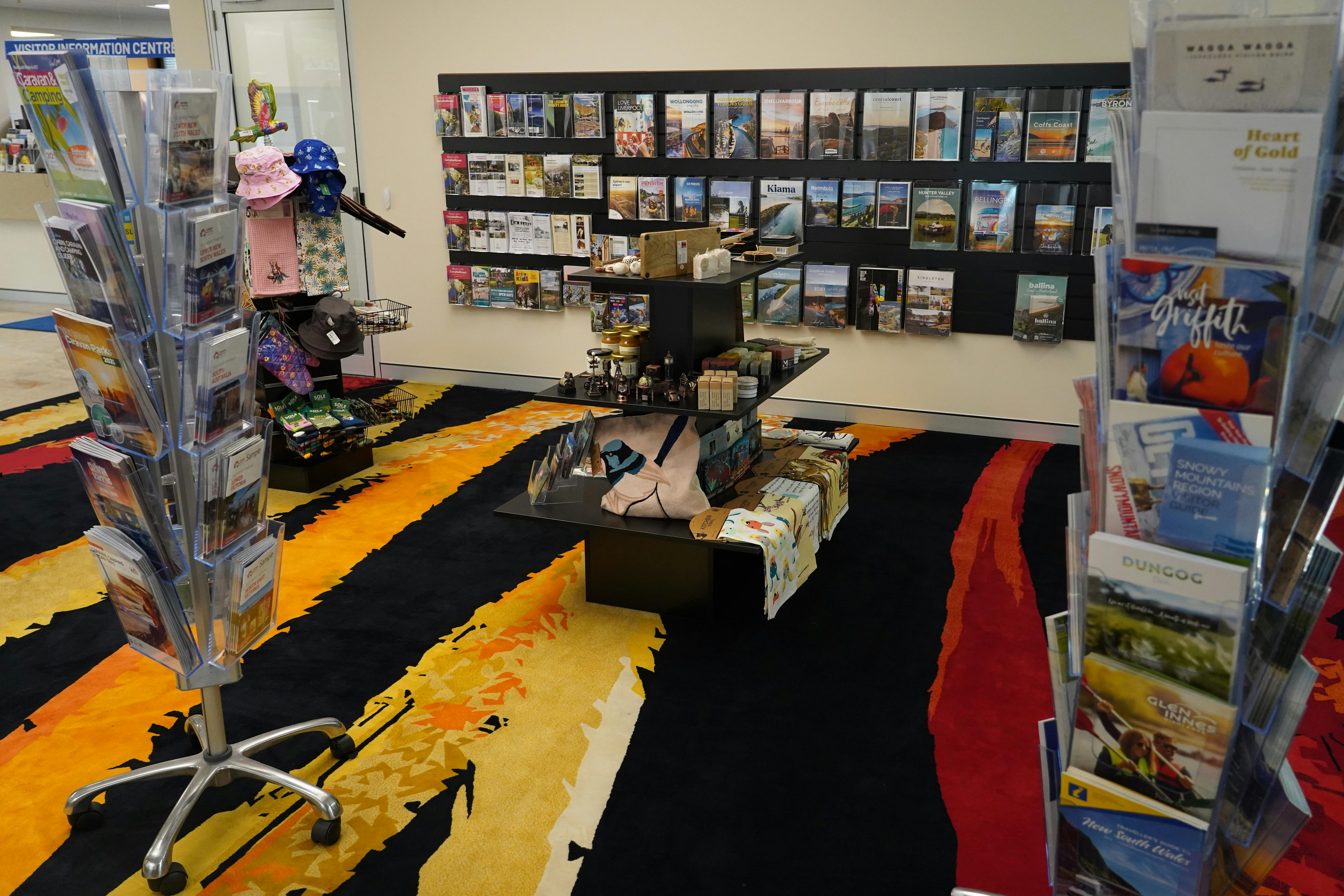 Pamphlets and shop fittings in a room