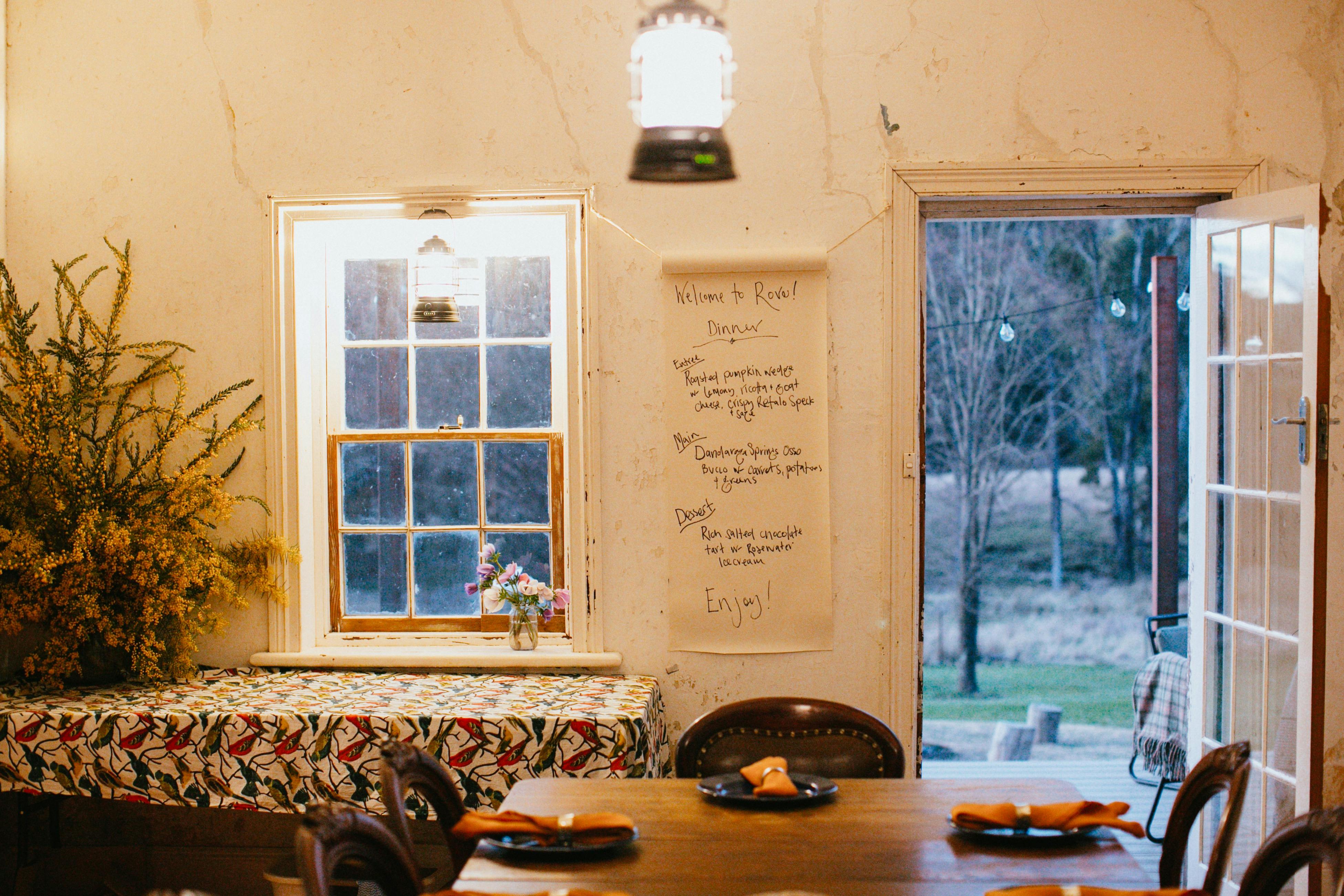 The dining room at basecamp is home to delicious 3 course dinners