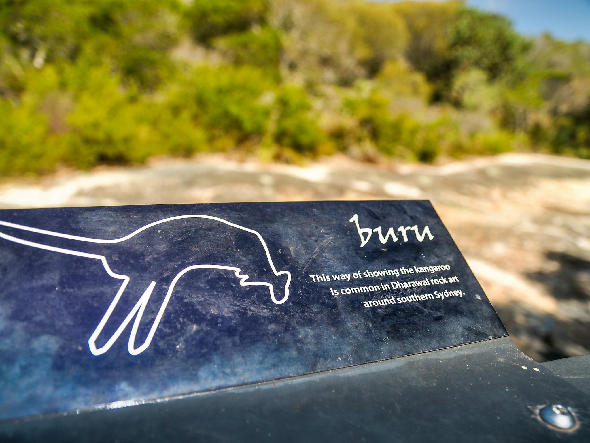 Plaque explaining the aboriginal engraving