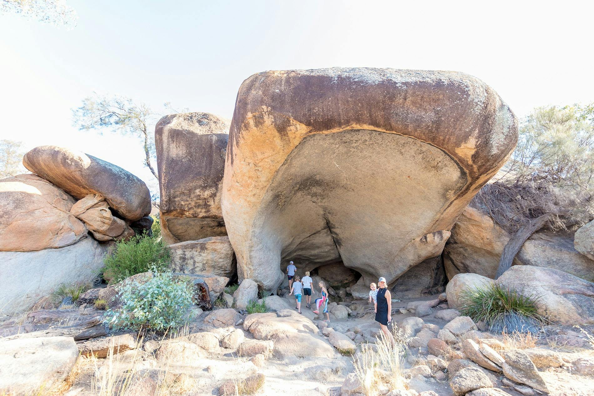 People exploring Hippo's Yawn in Hyden
