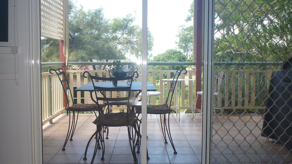 Looking onto your own covered verandah from lounge
