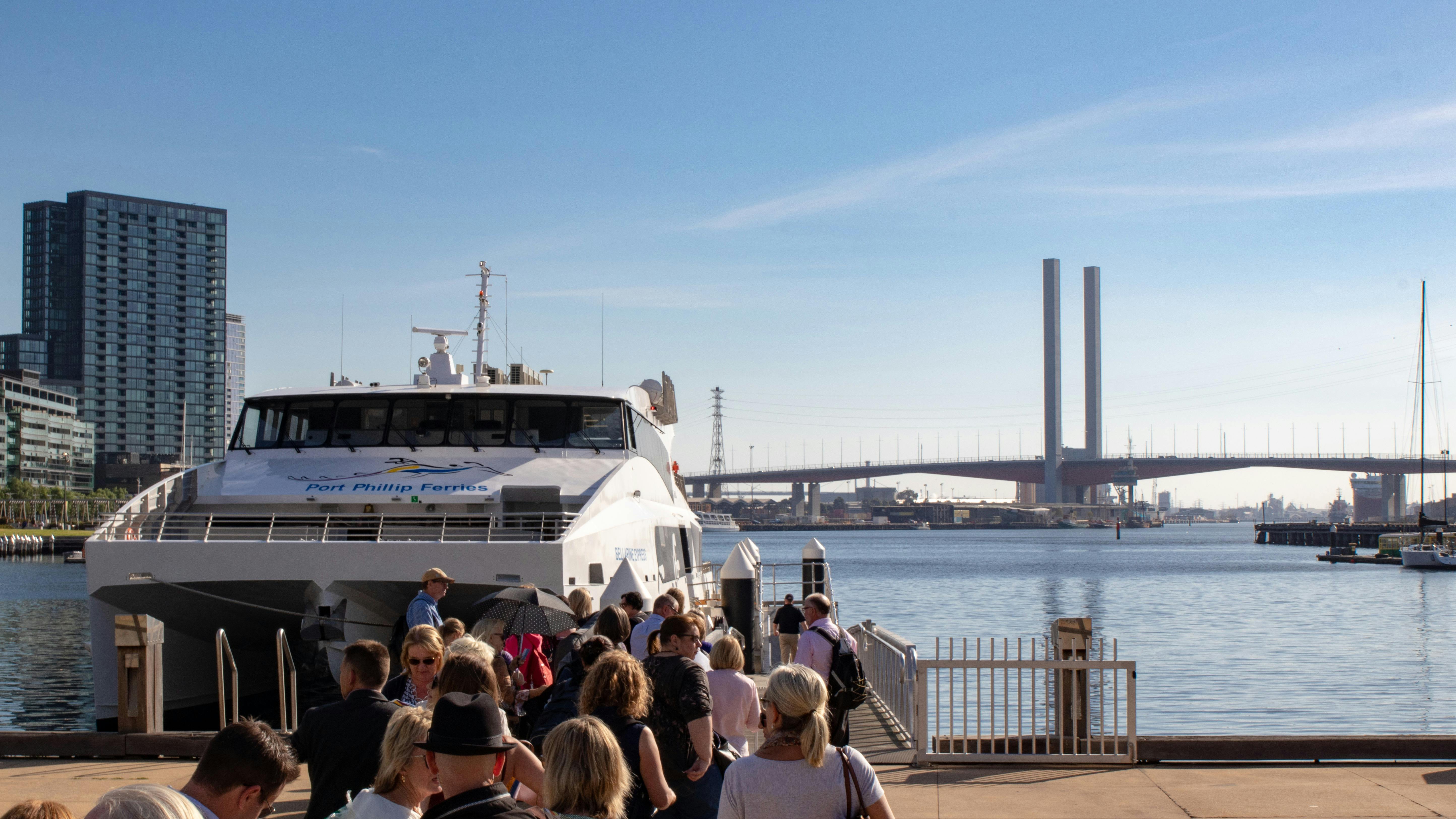Passengers boarding docklands