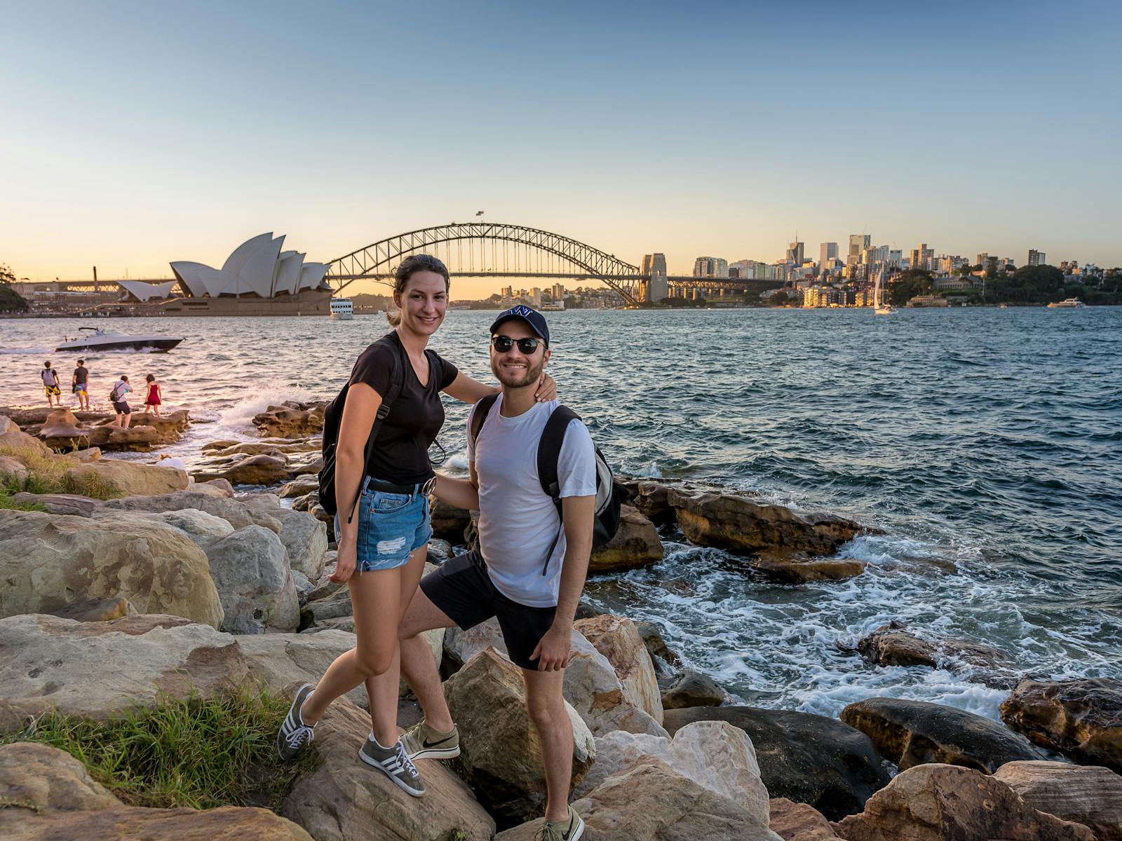 Young couple with harbour Bridge and Opera House backdrop
