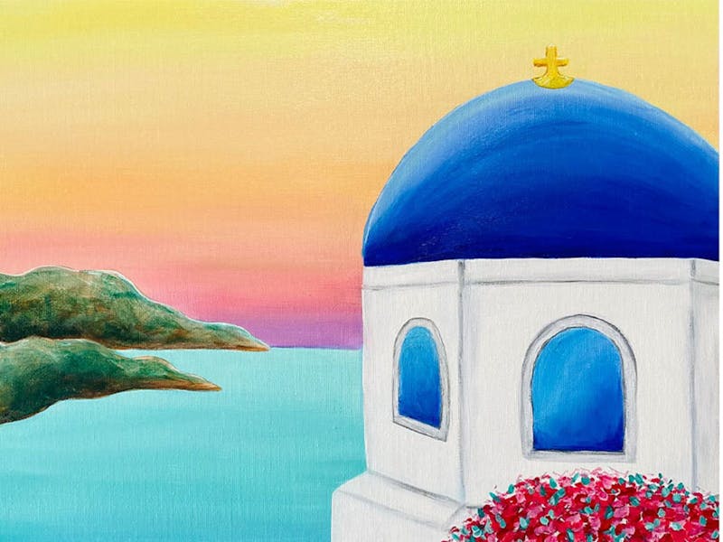 Image for Pinot and Picasso - Sunset in Santorini