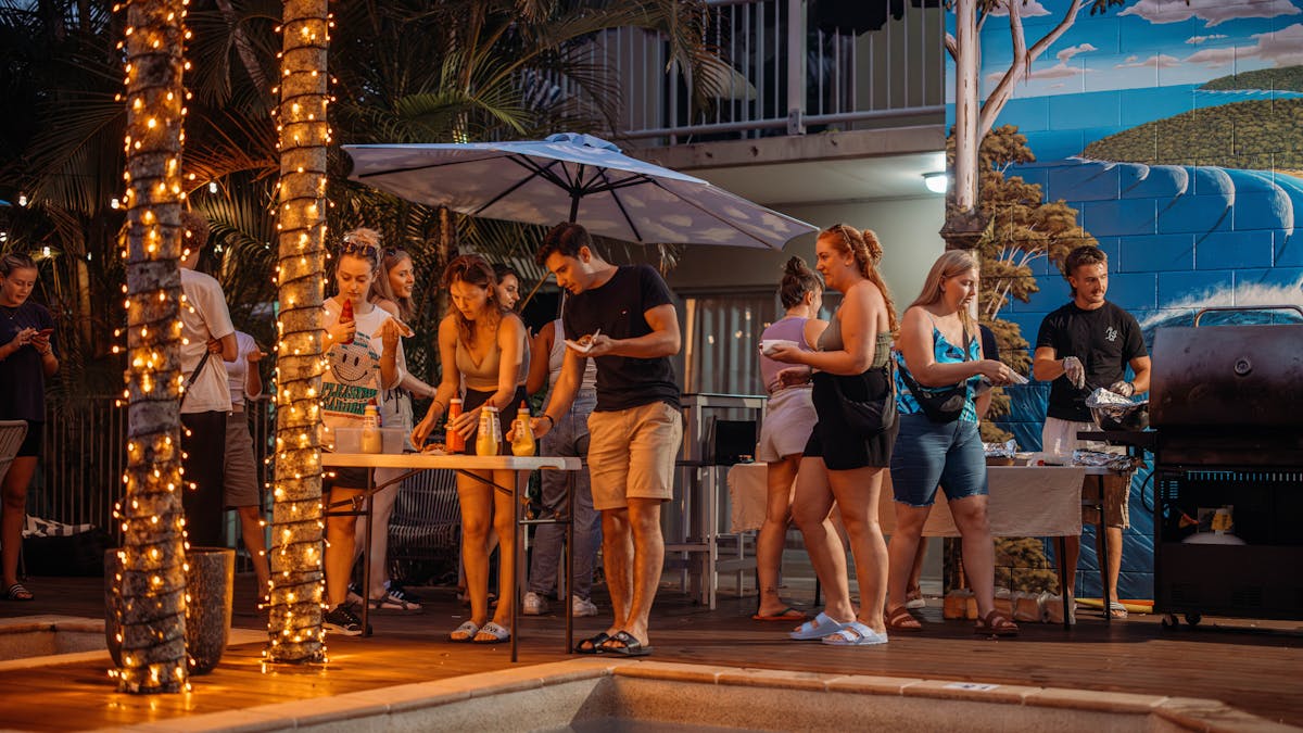 Free Sausage Sizzle by the pool, event night