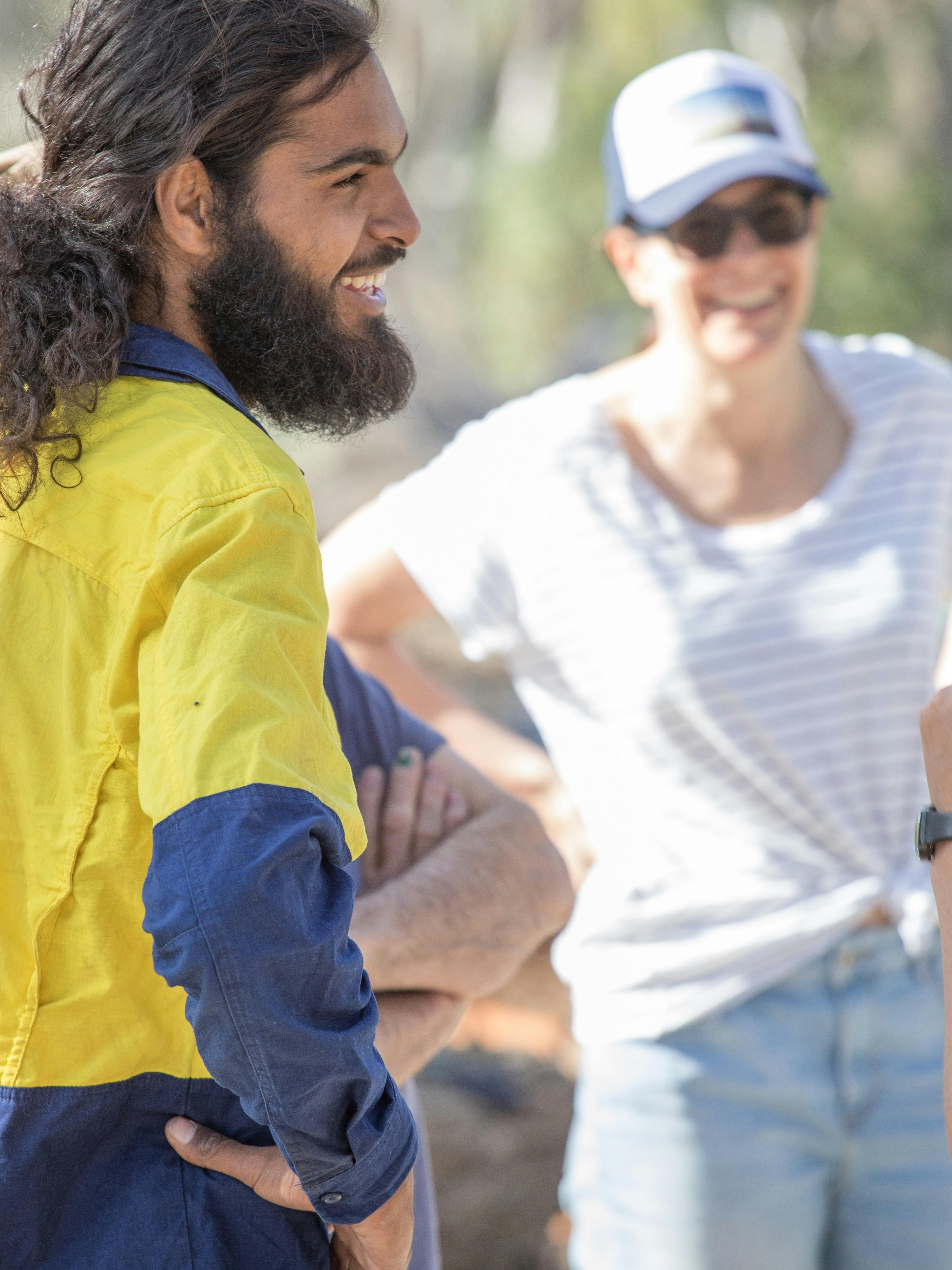 Ranger Jeremy with visitors on the Calperum Walk