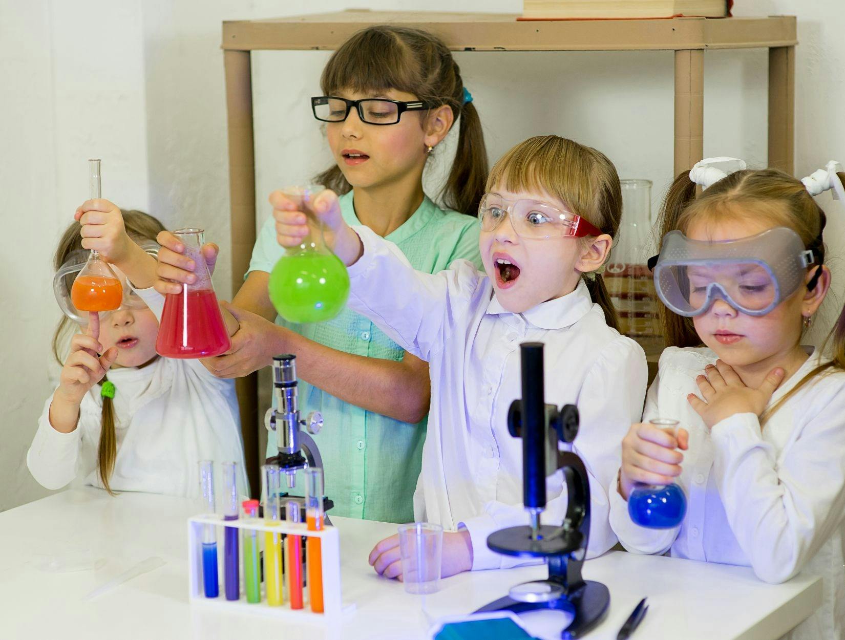 kids in a science class