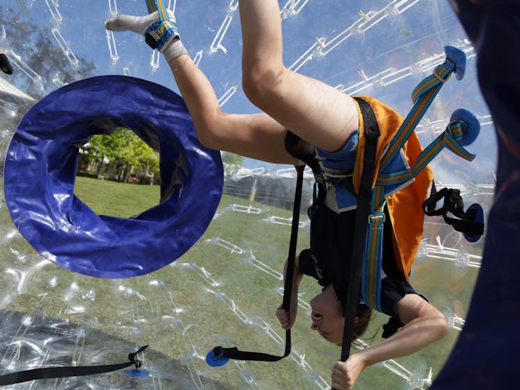 Zorb ball inside shot