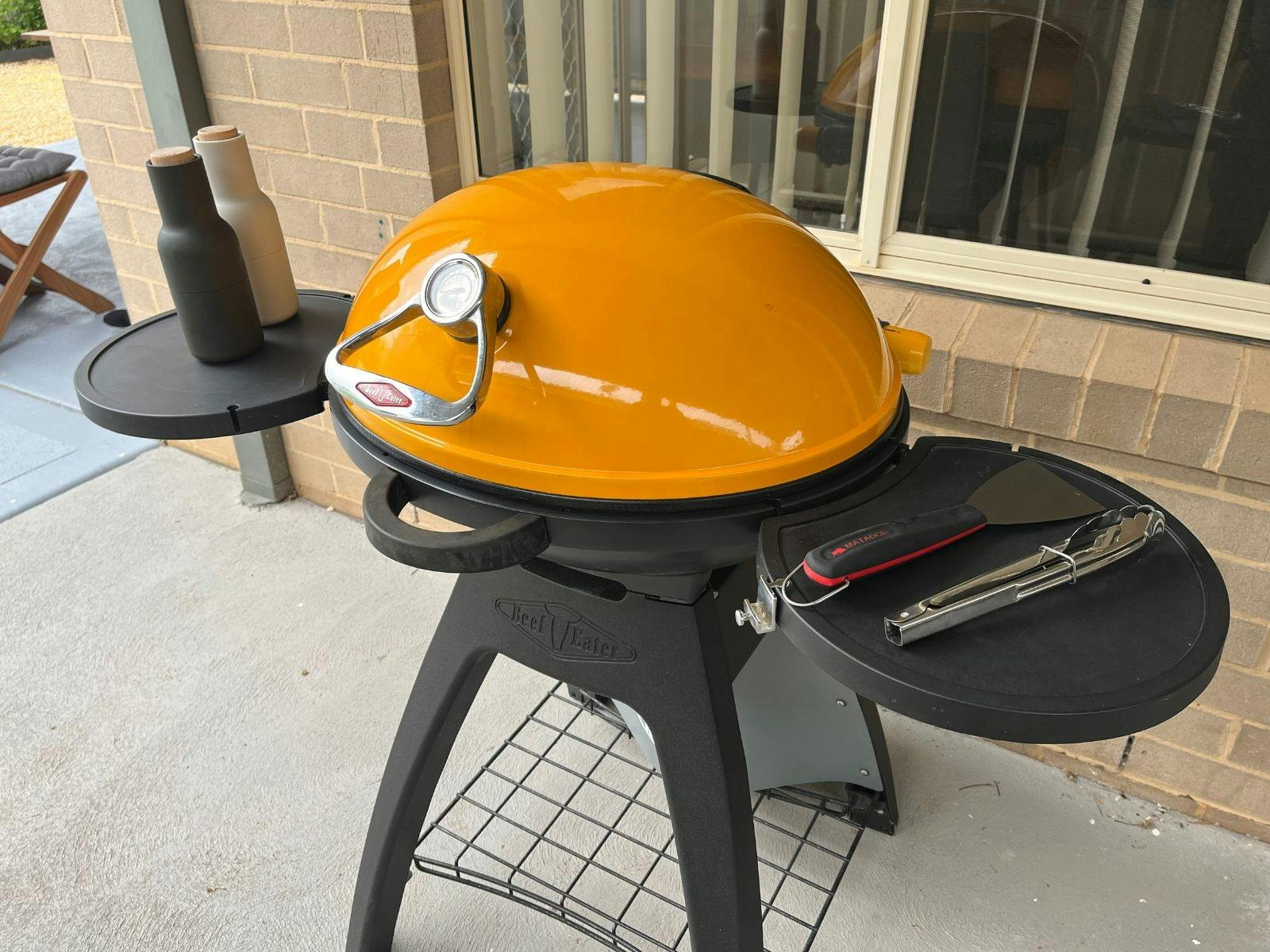 An orange barbeque