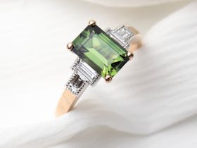 Green Centre Stone Engagement Ring