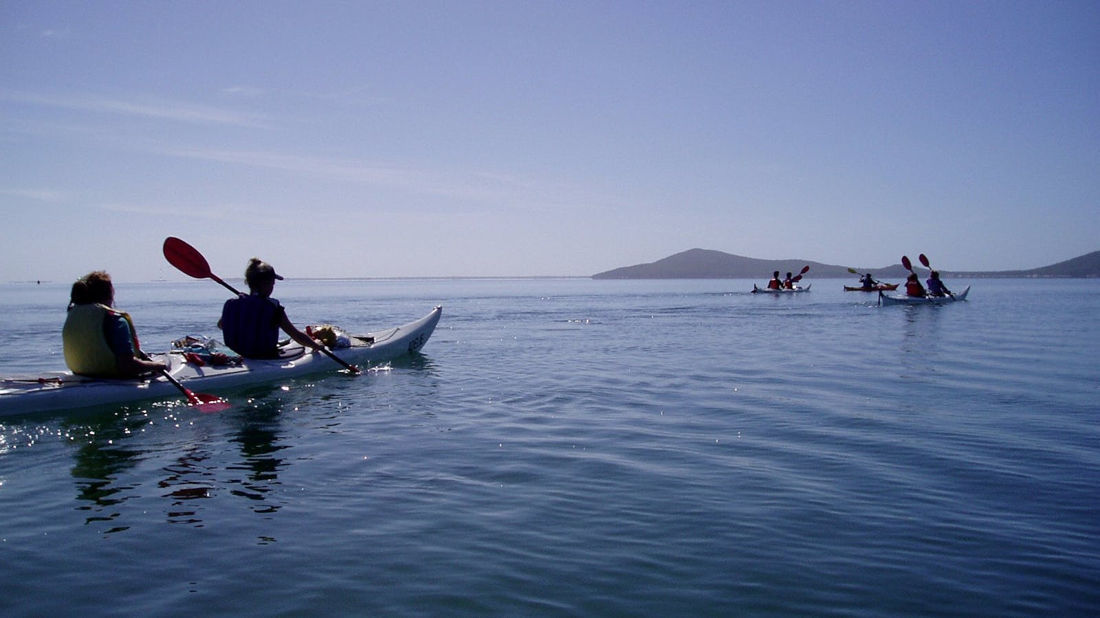 Kayaking towards Tin mine Cove