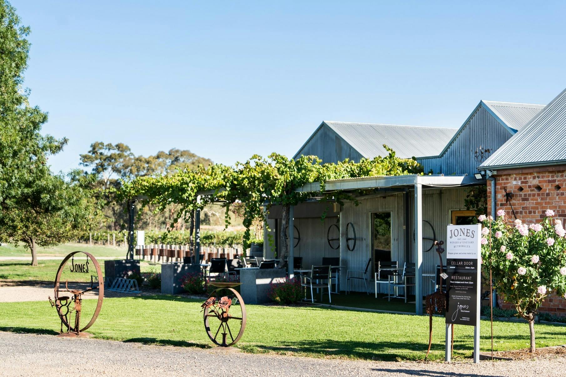 exterior dining area of Jones Winery Restaurant
