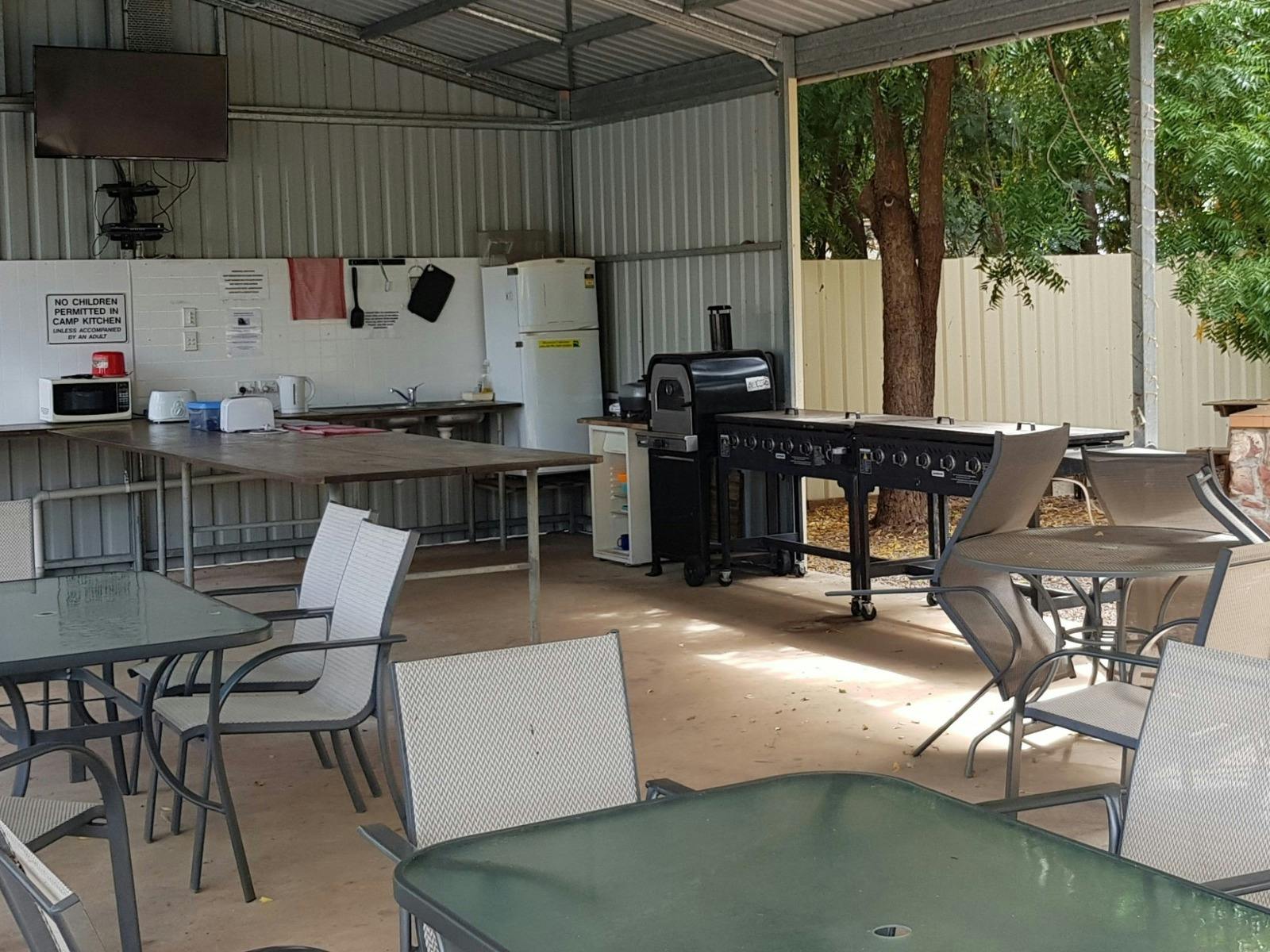 Covered Camp Kitchen with BBQ area and HD Television