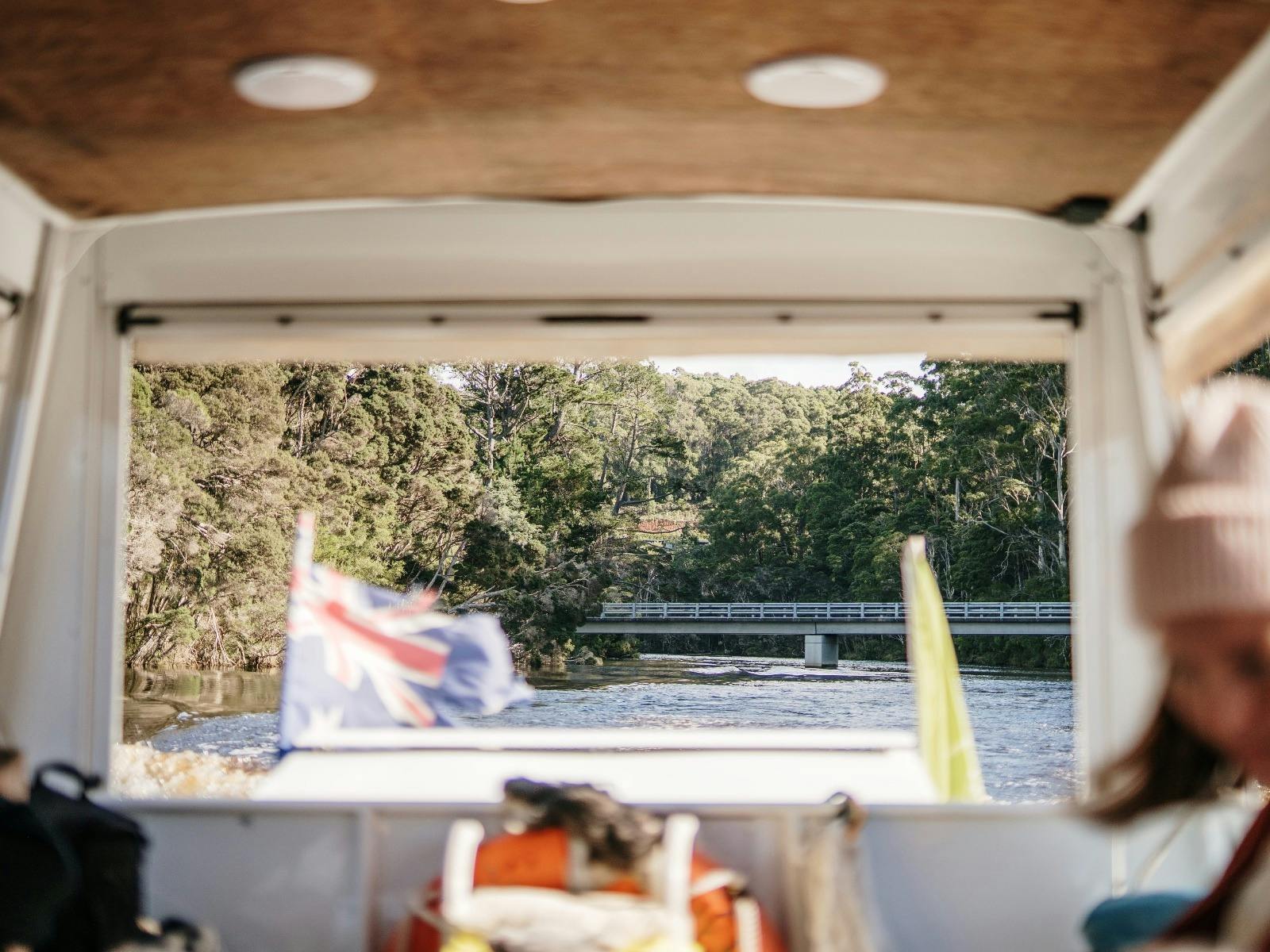 View out the back of the Jus' Leven.