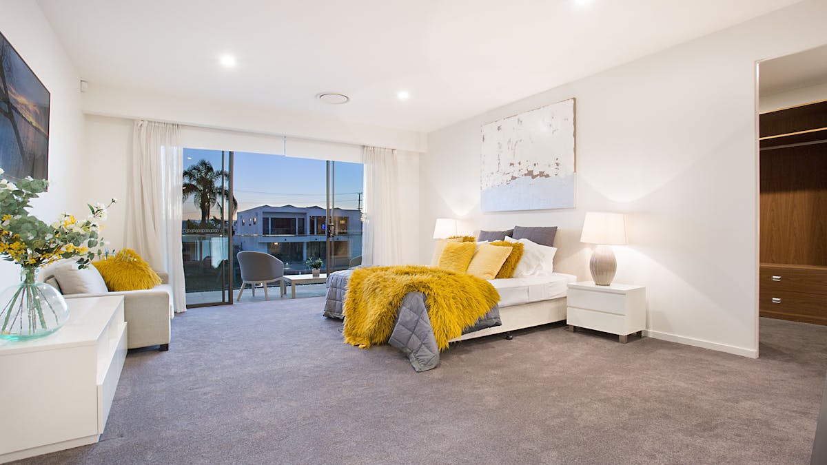 Master bedroom with water views
