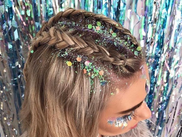 girl glitter braids