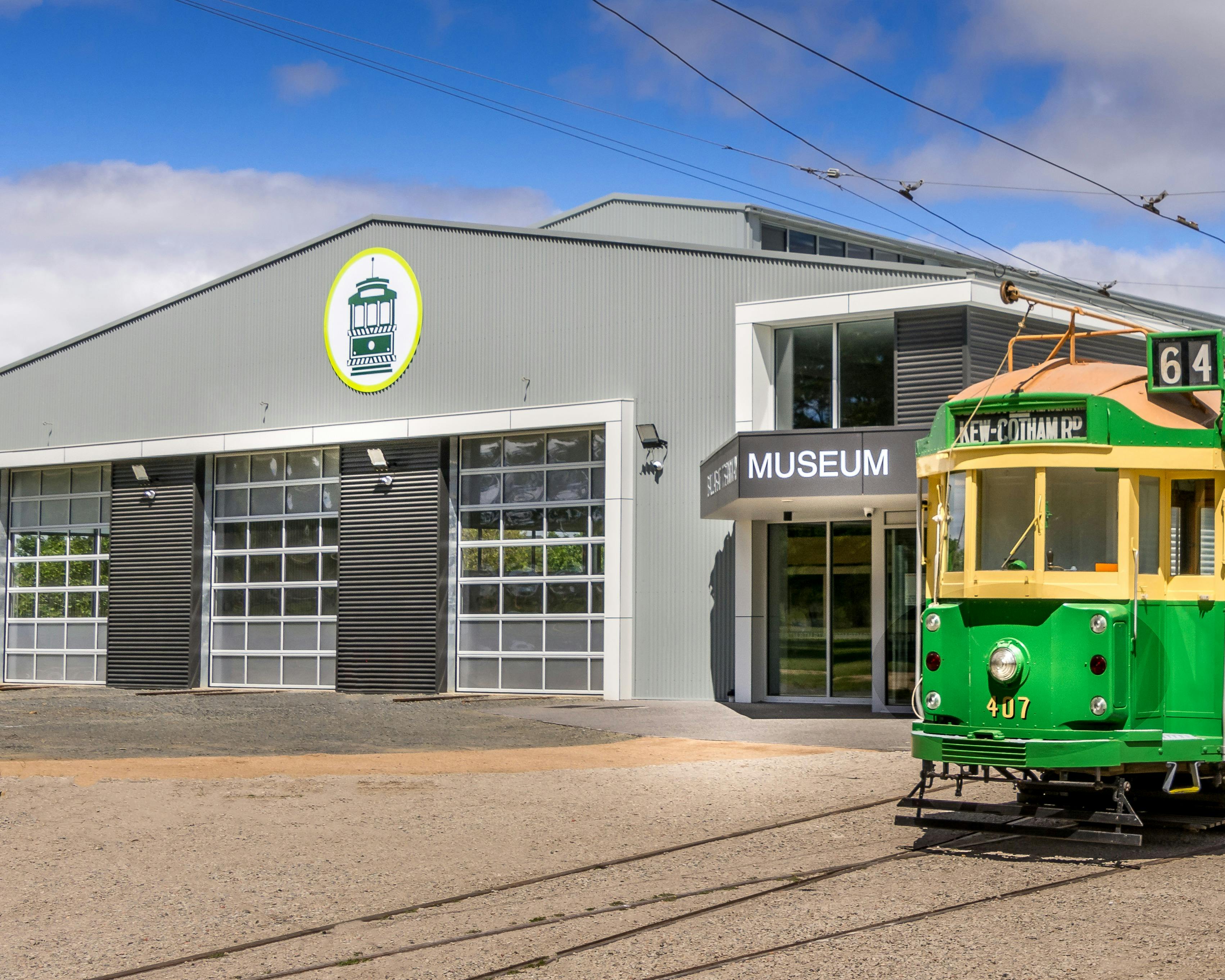 Large building with tram