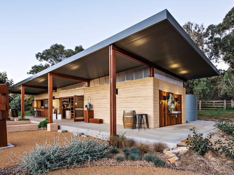 Our newly designed cellar door is nestled within the leafy sculpture garden.