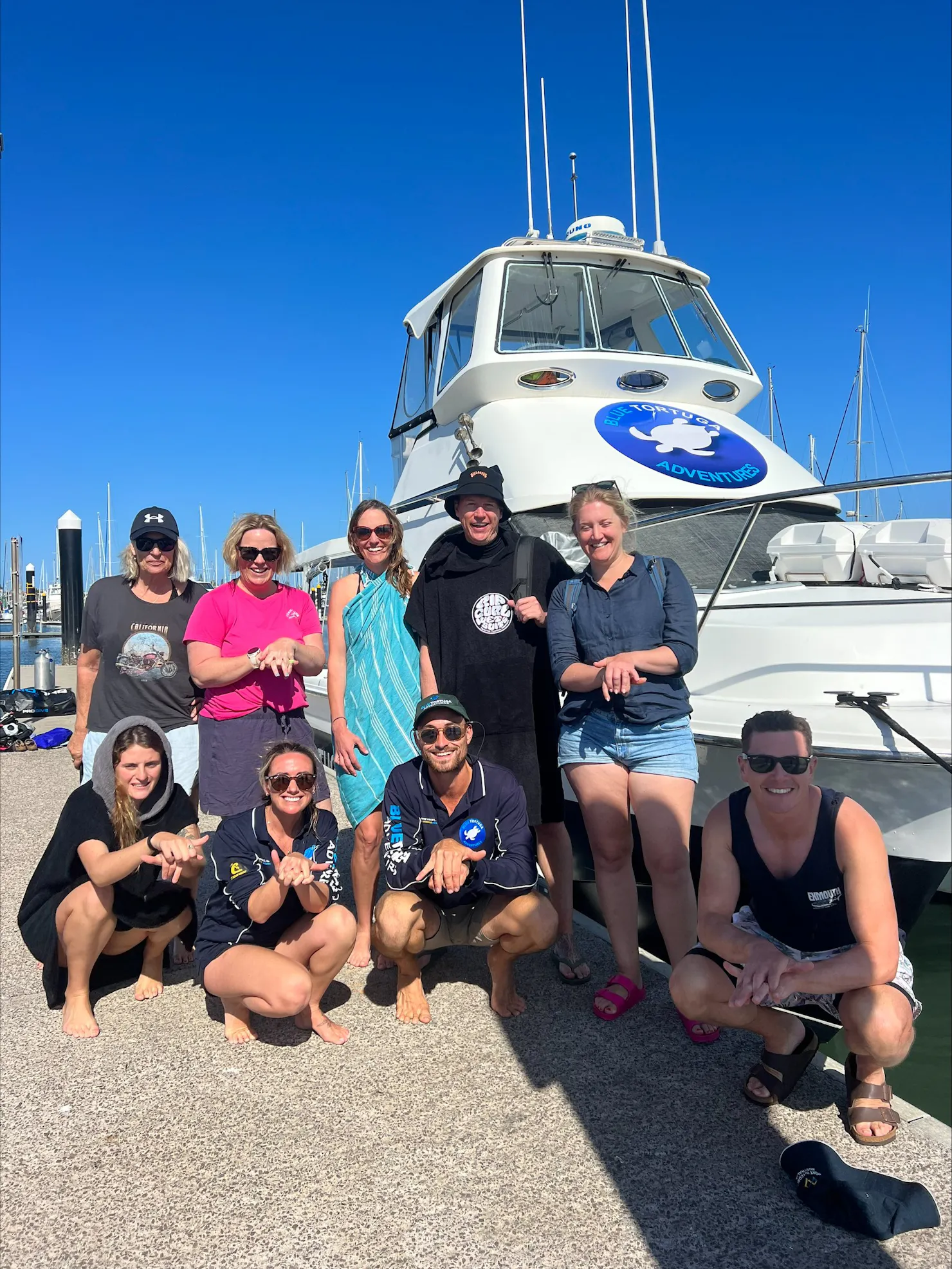 Open water & AOW students after a perfect day of diving