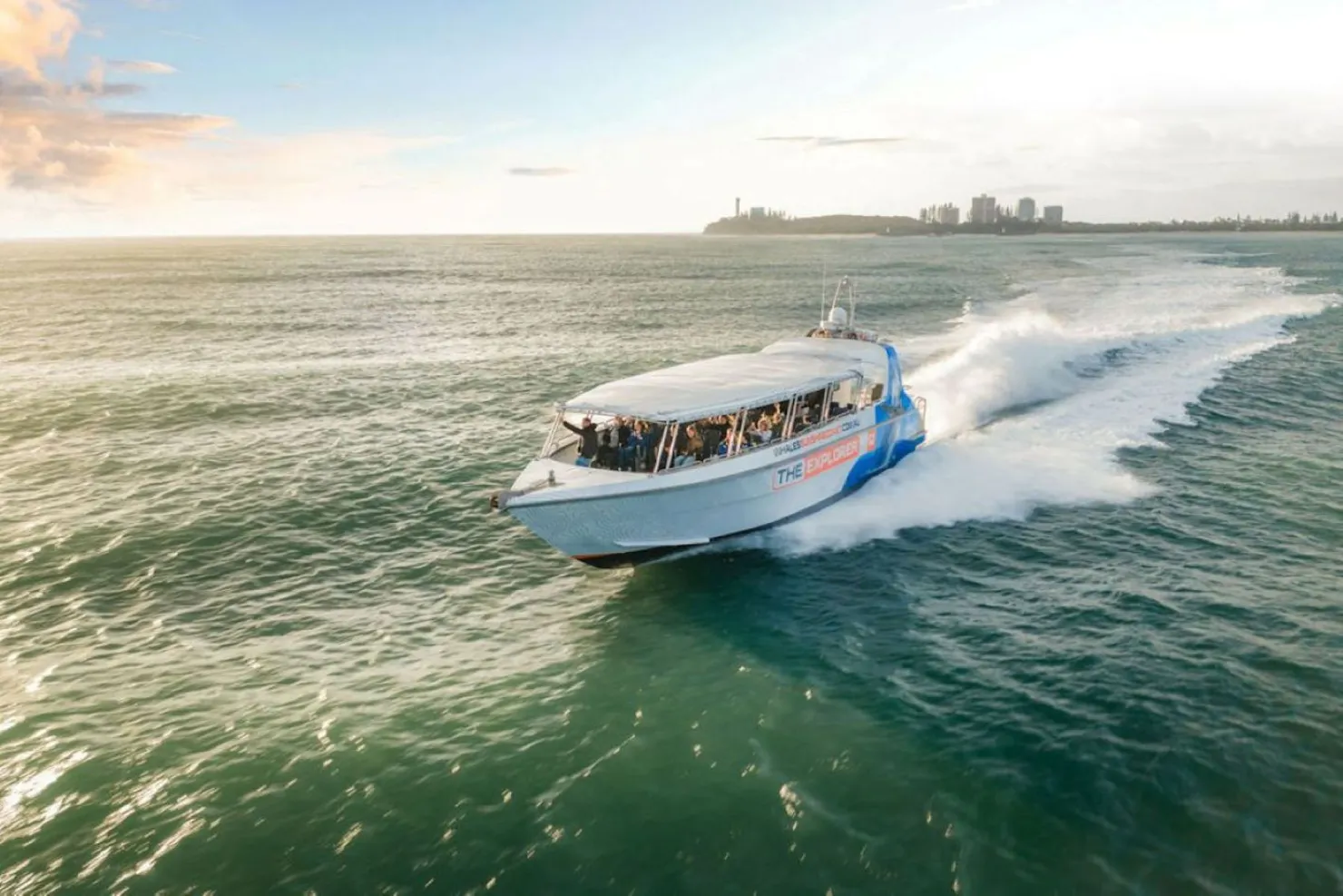 The Whale Explorer heading out on a whale watching experience