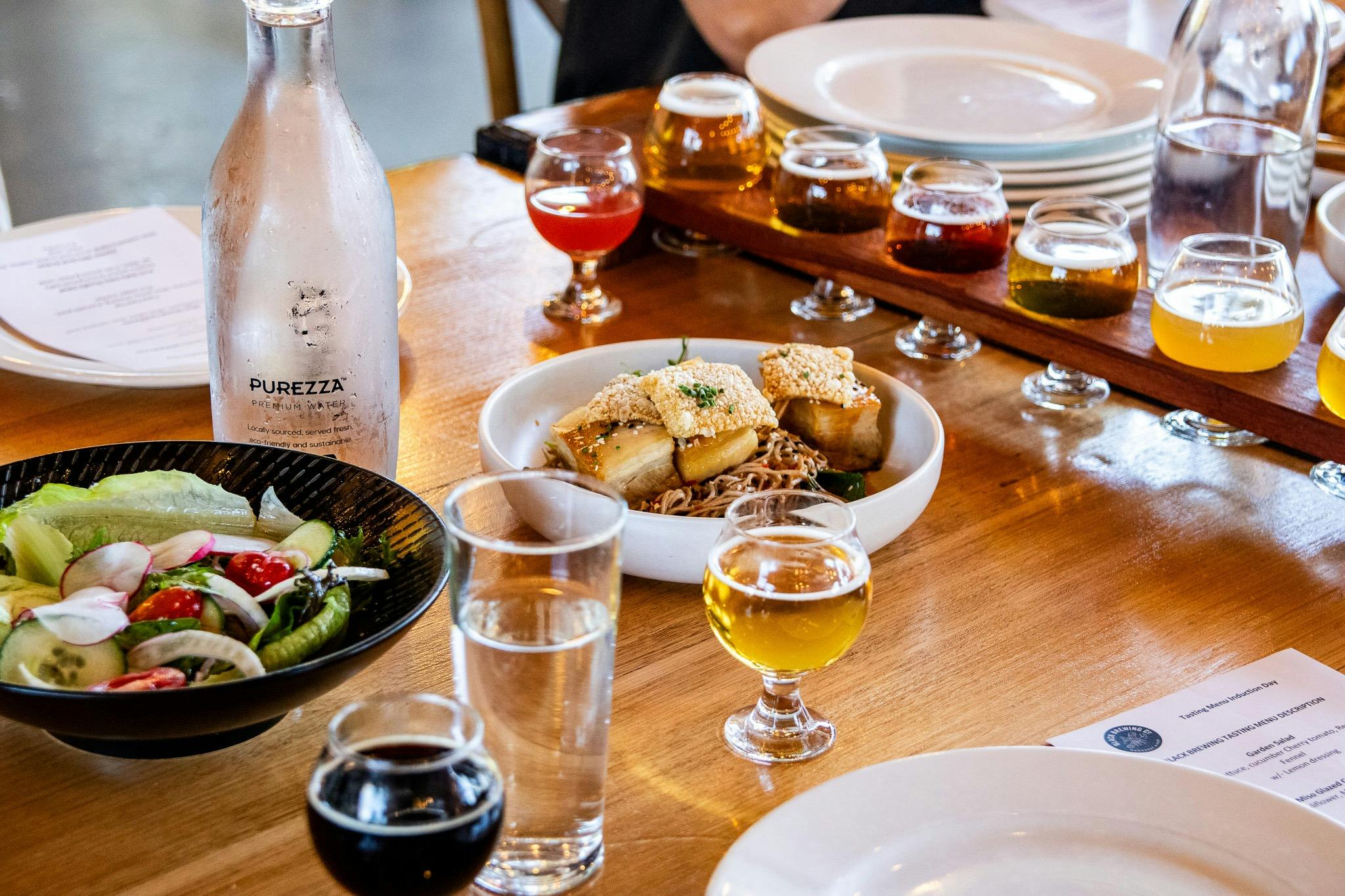 Match our asian inspired menu with our varied tasting paddles