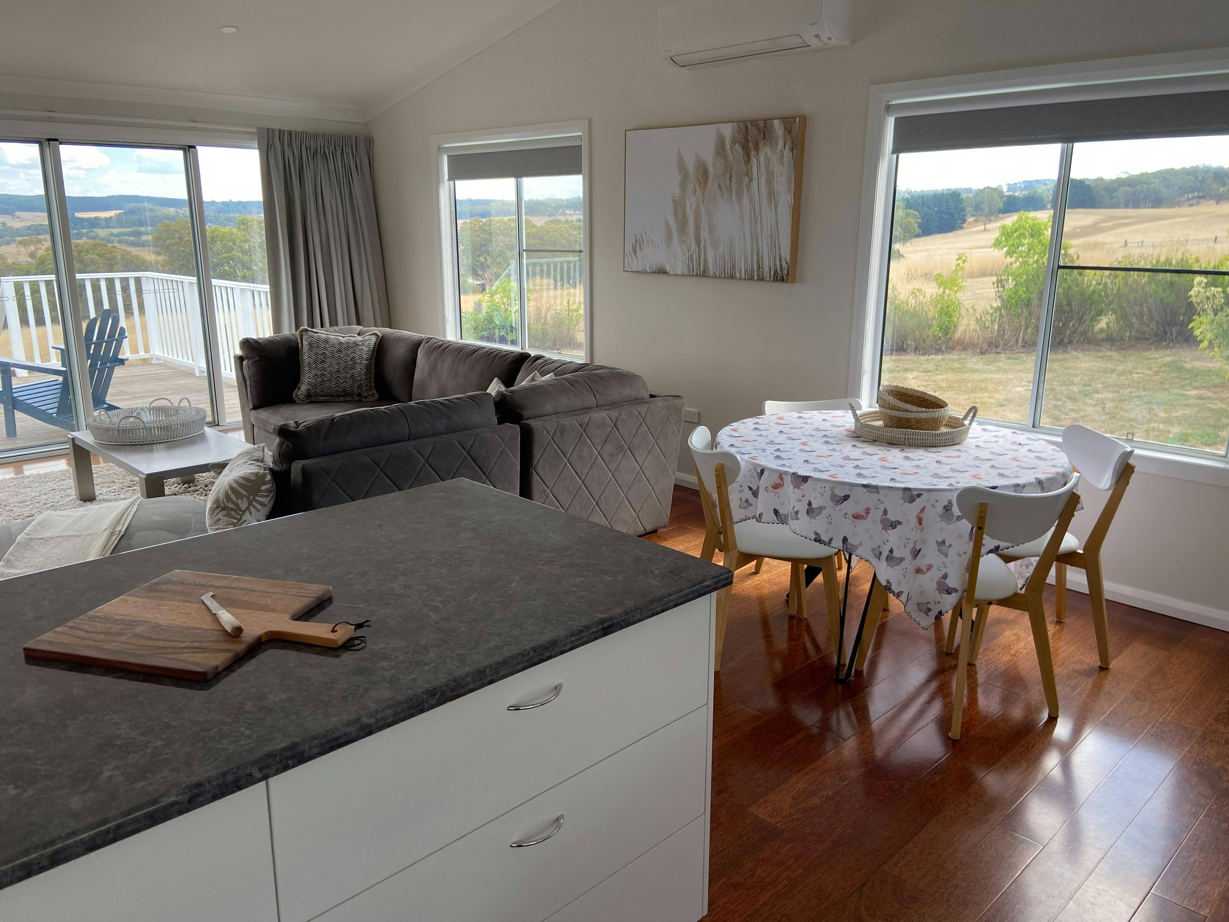 Dining table and kitchen island bench