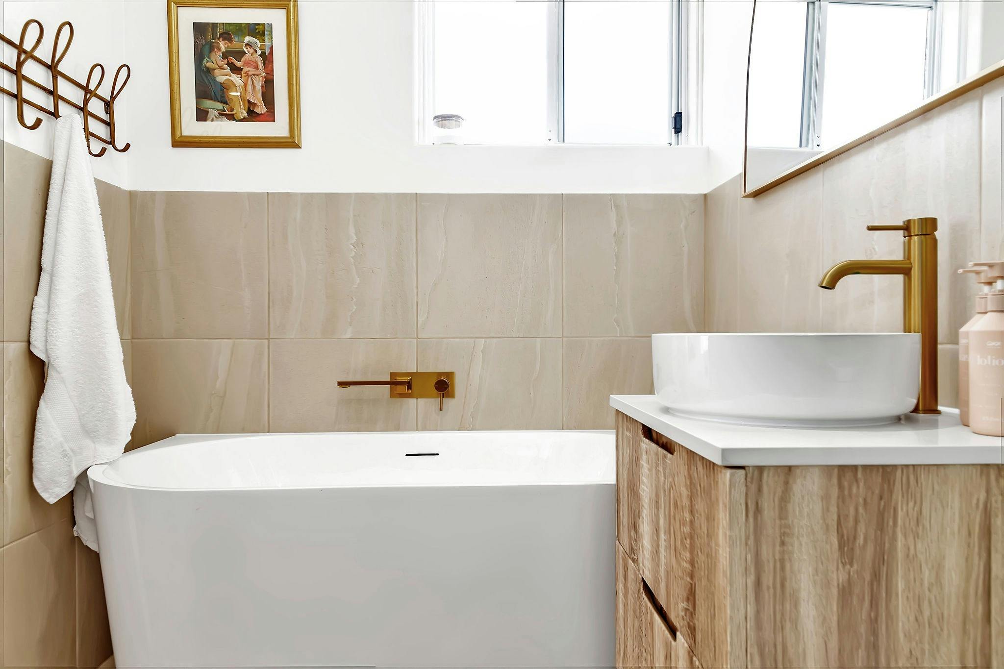 Convenience of two full bathrooms and this one with Bathtub