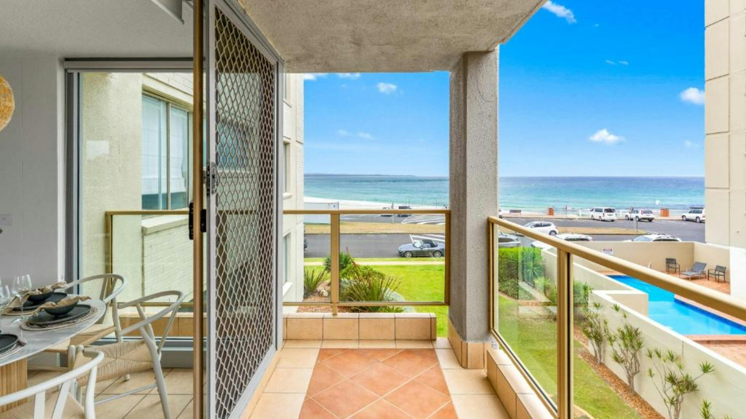 Balcony with beach view