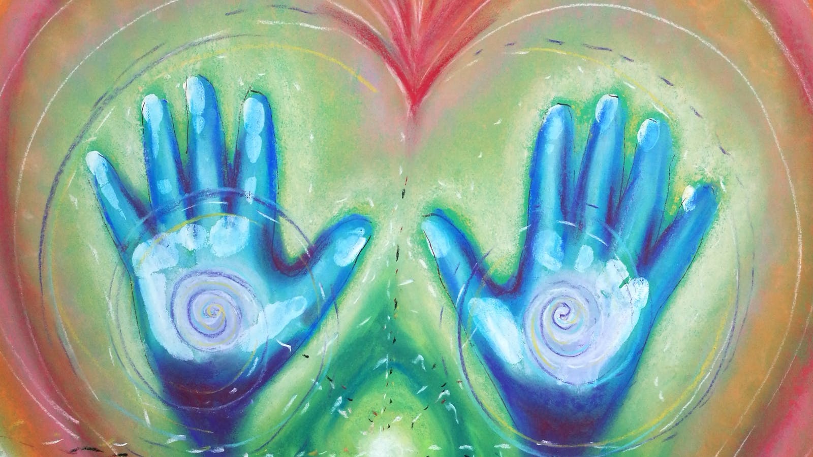 Healing Hands, soft pastel on paper
