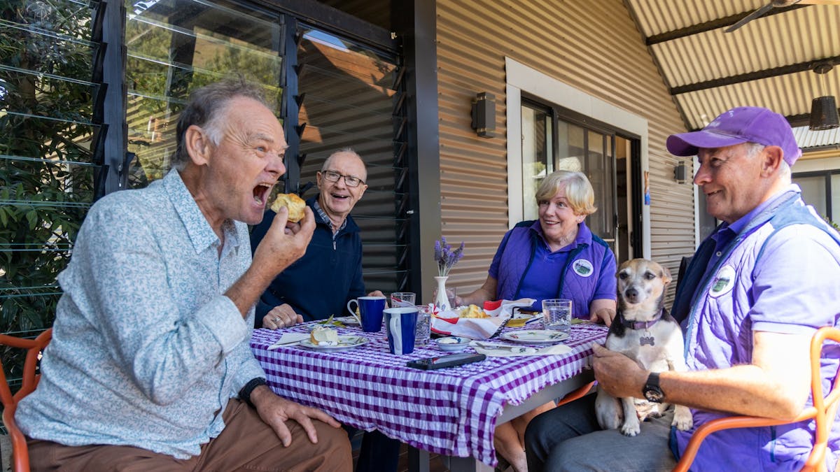 Group enjoying a Devonshire Tea