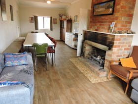 Large comfortable room with open fire place