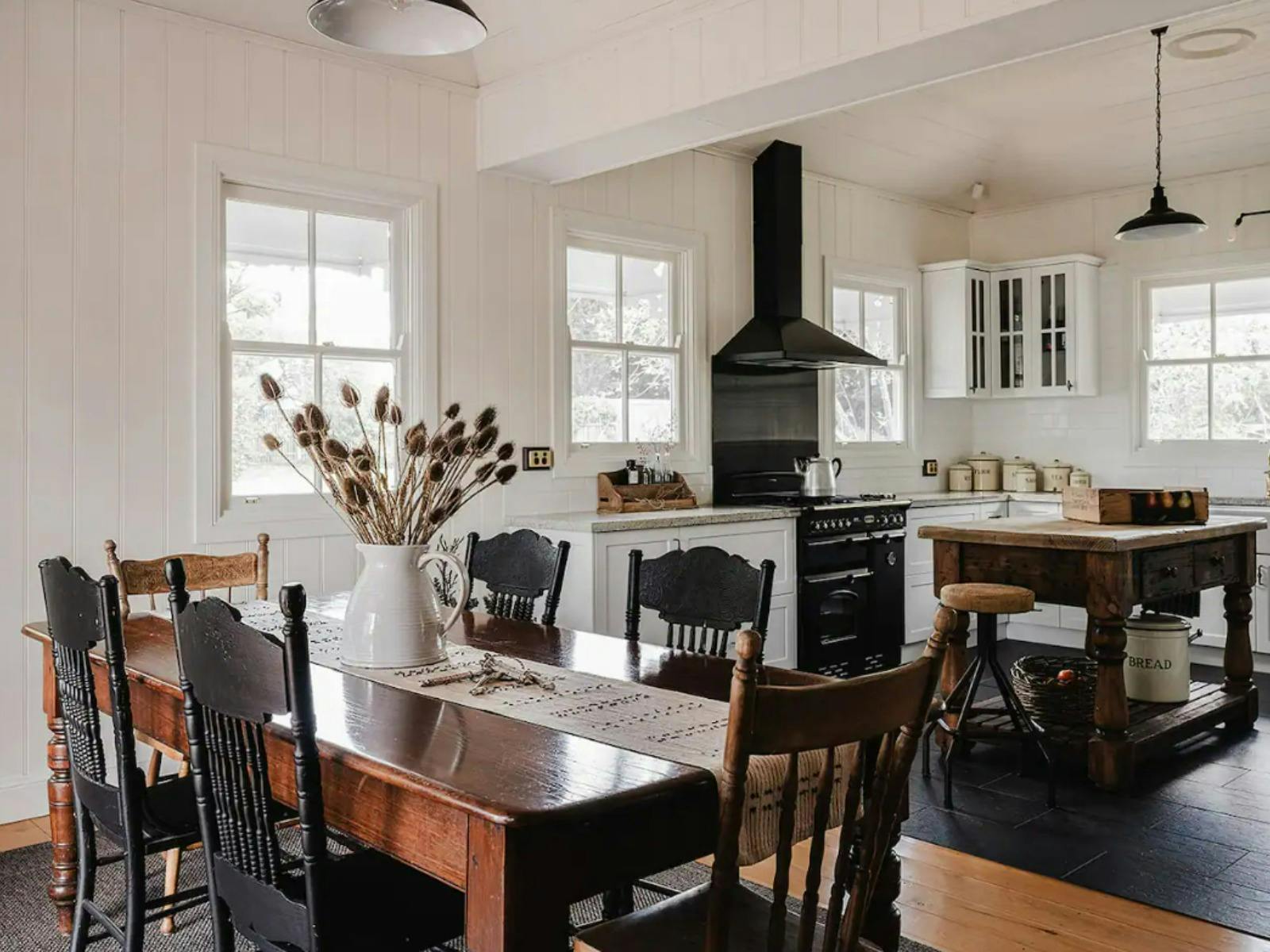 Dining and kitchen at Sylvan Cottage