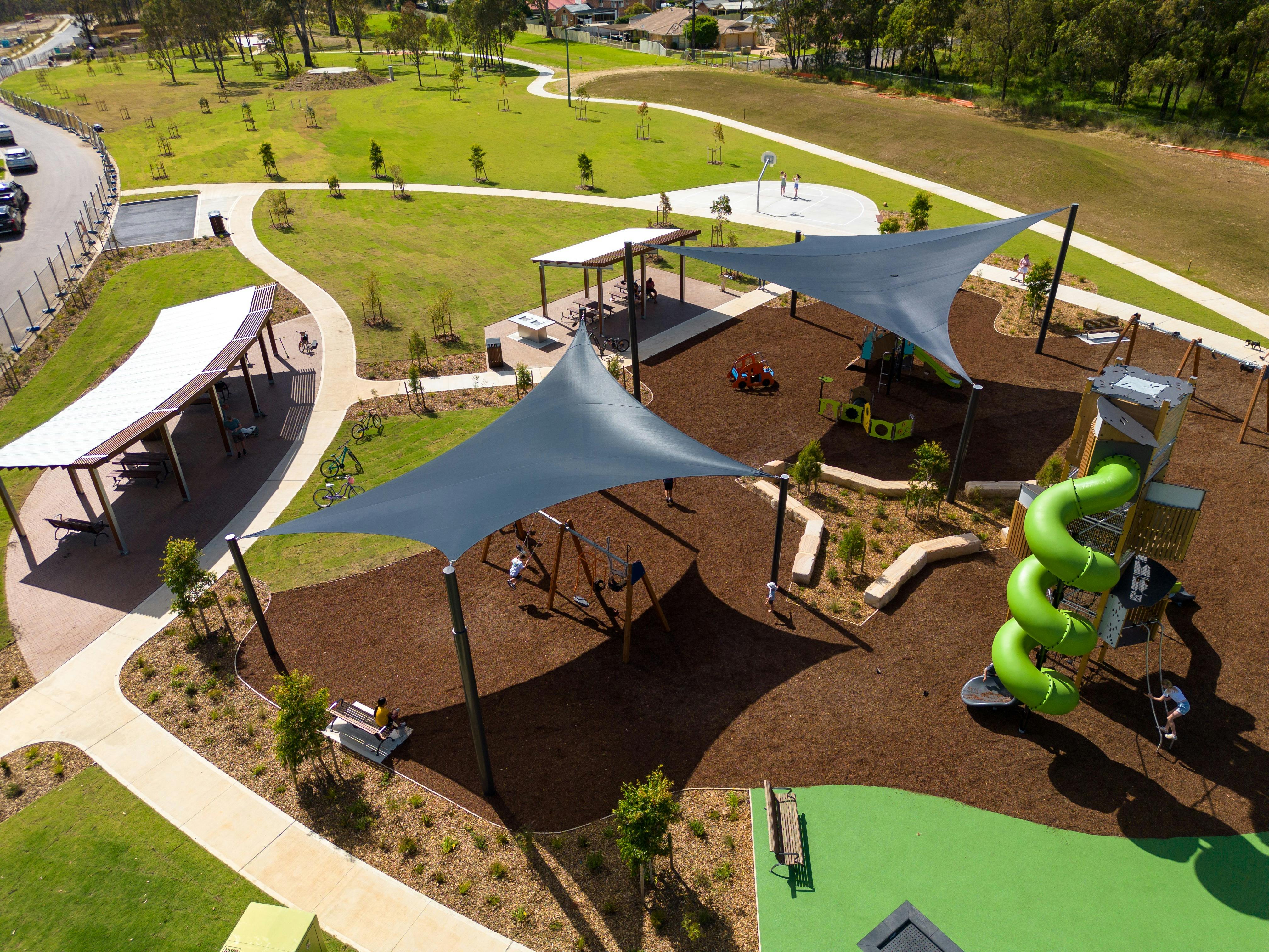Bingara Gorge Park Playground - Aerial View