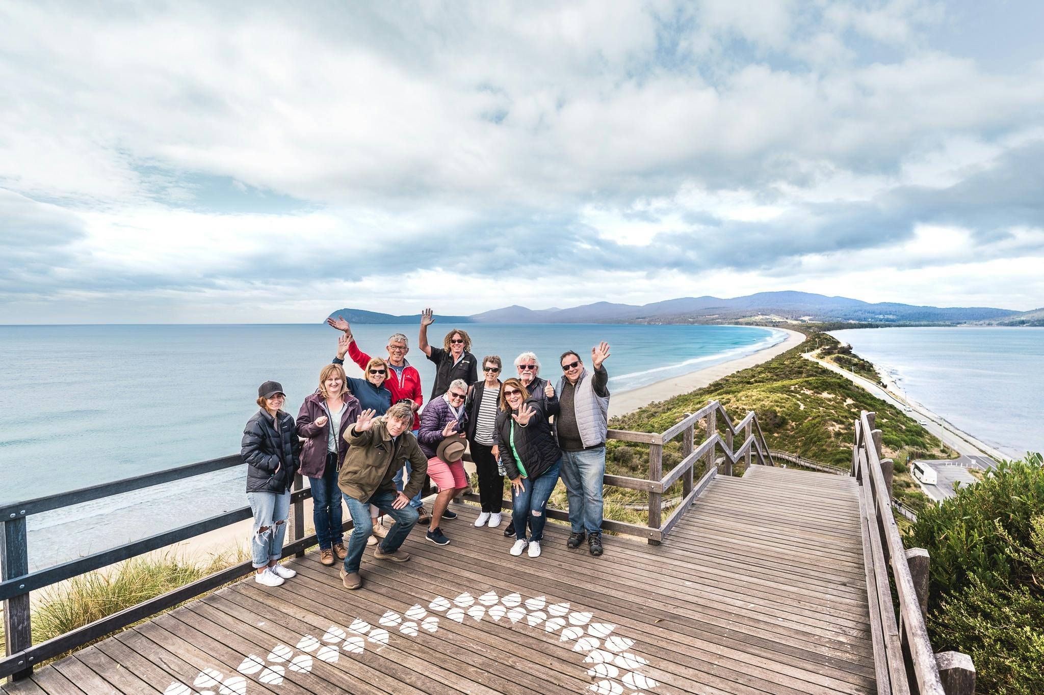 Guests at the top of Truganini Lookout