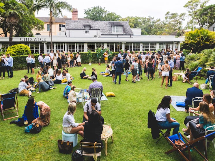 The Chiswick Lawn is a perfect place for an afternoon drink, brand activation or wedding.