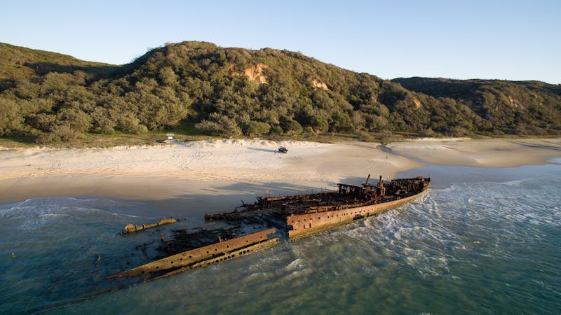 Maheno Shipwreck, world heritage-listed Fraser Island, Great Beach Drive.