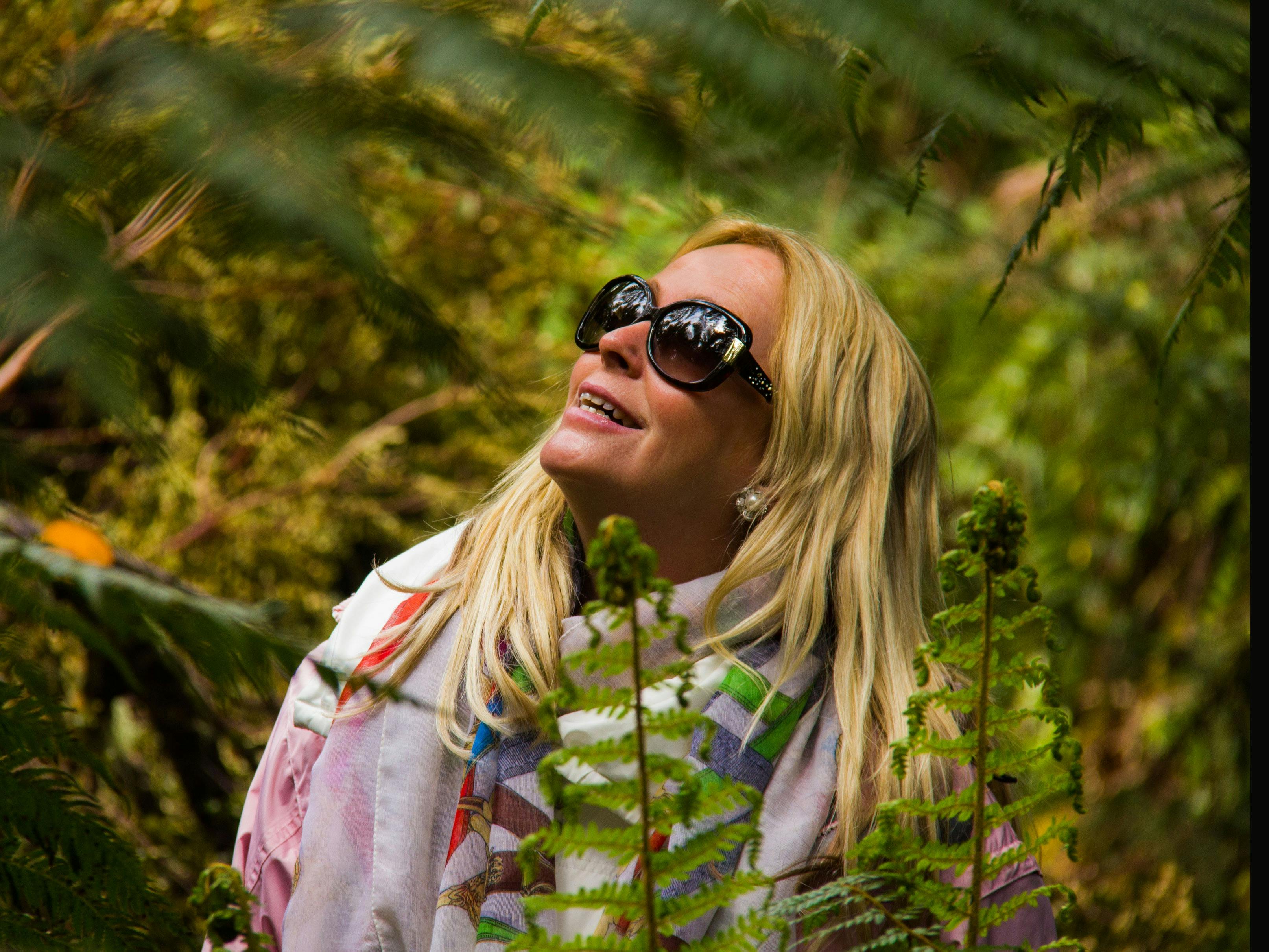 Lady gazing into the forests