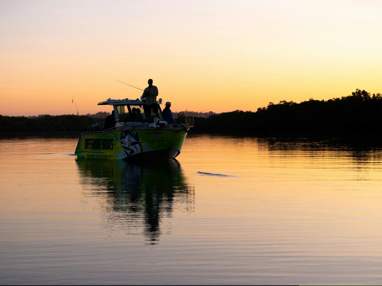 Fishing at sunrise