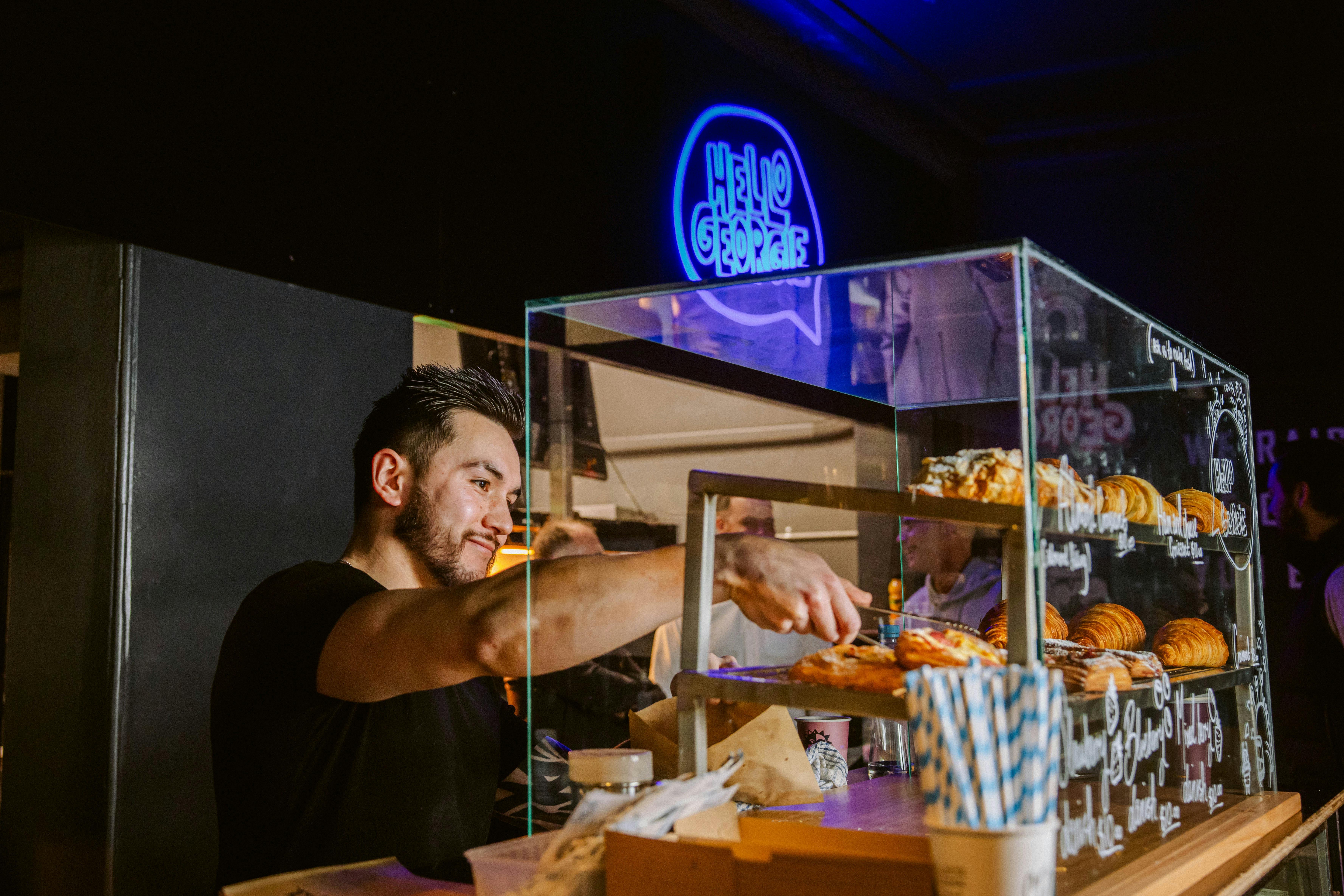 Hello Georgie burger food launceston coffe pastry buns beverage CBD dinner breakfast lunch