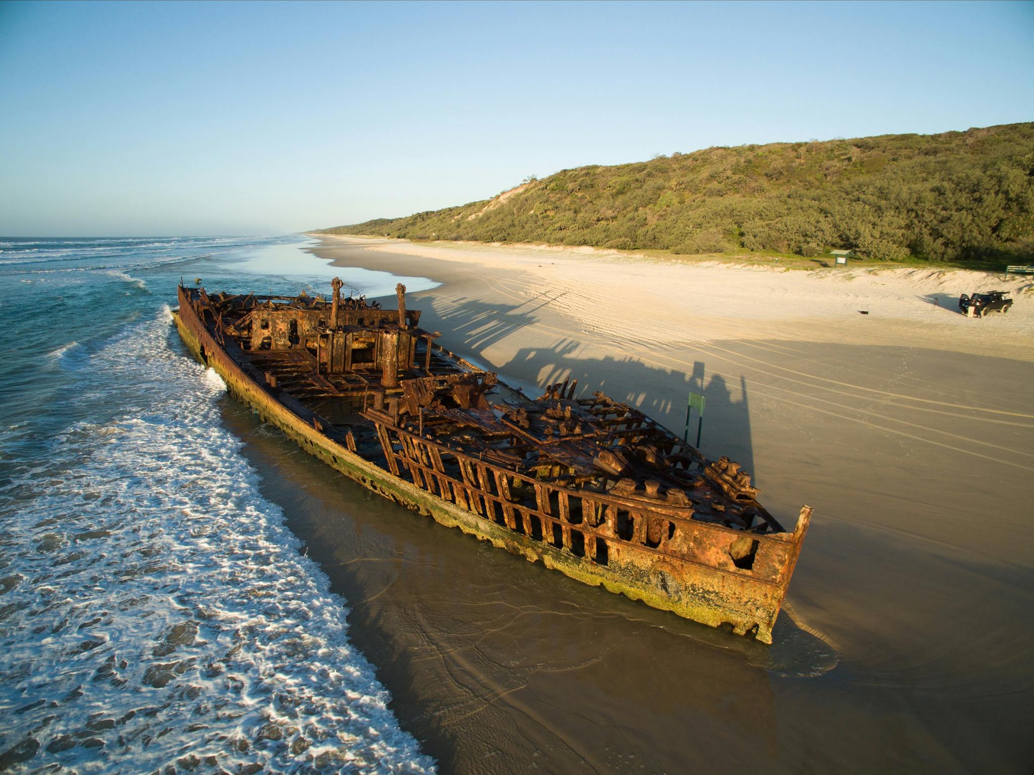 Maheno Shipwreck on Fraser Island, Fraser Coast. Maheno Shipwreck on Fraser Island, Fraser Coast.