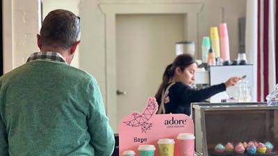 Salters barista making a coffee