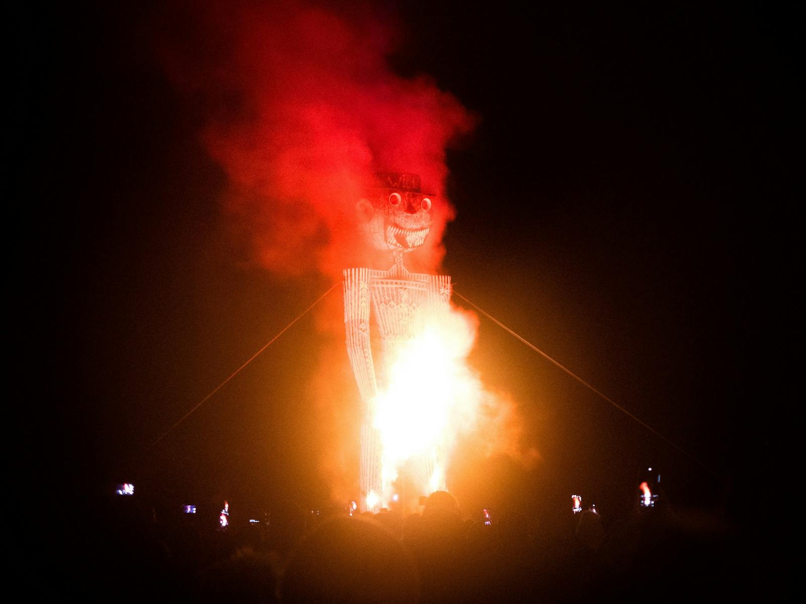 The burning man at the Mid Winter Festival