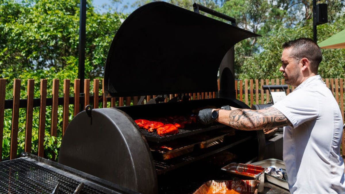 Man grilling on a BBQ