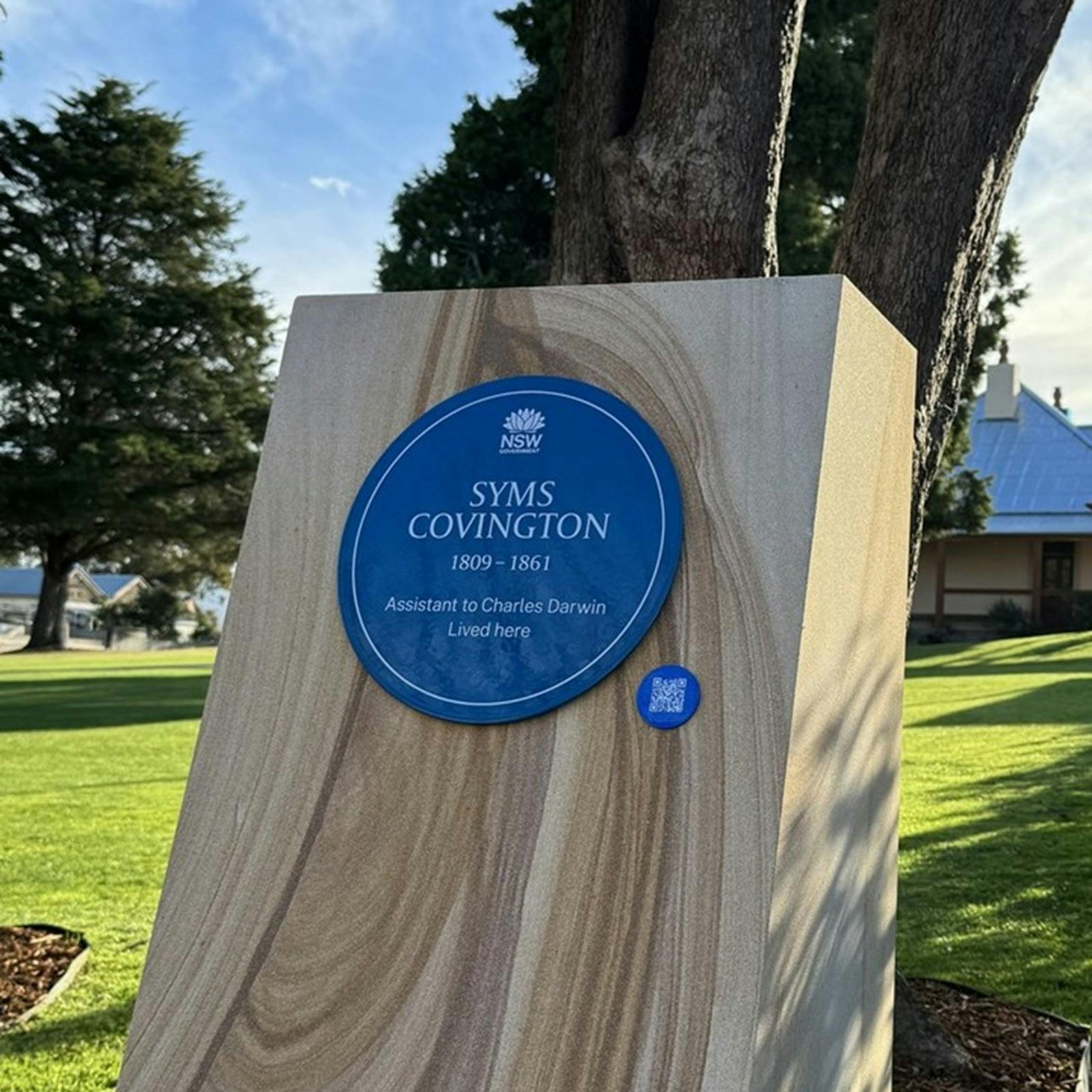 Syms Covington Blue Plaque