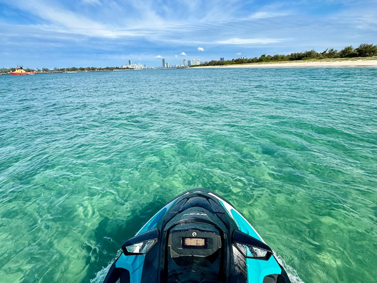 Cruise through the crystal water of Wave Break Island Cruise through the crystal water of Wave Break Island