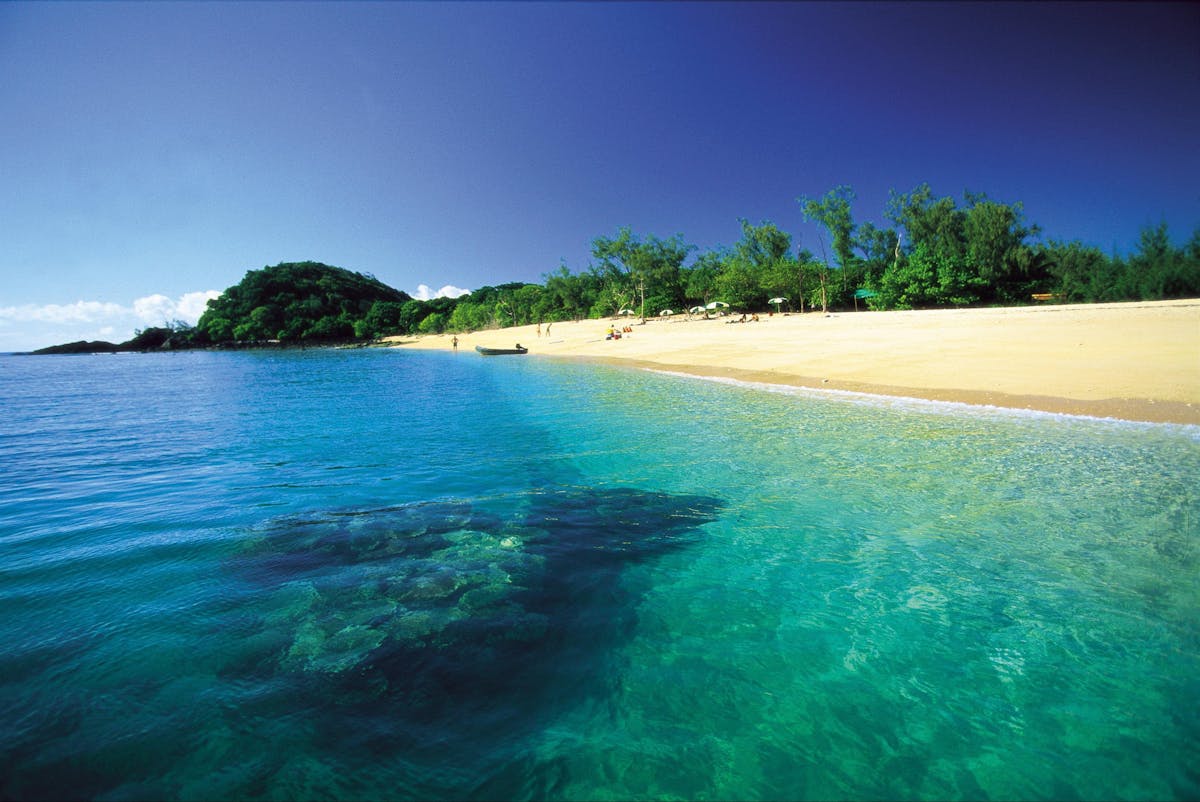 Tinny on sand on island in Frankland Group