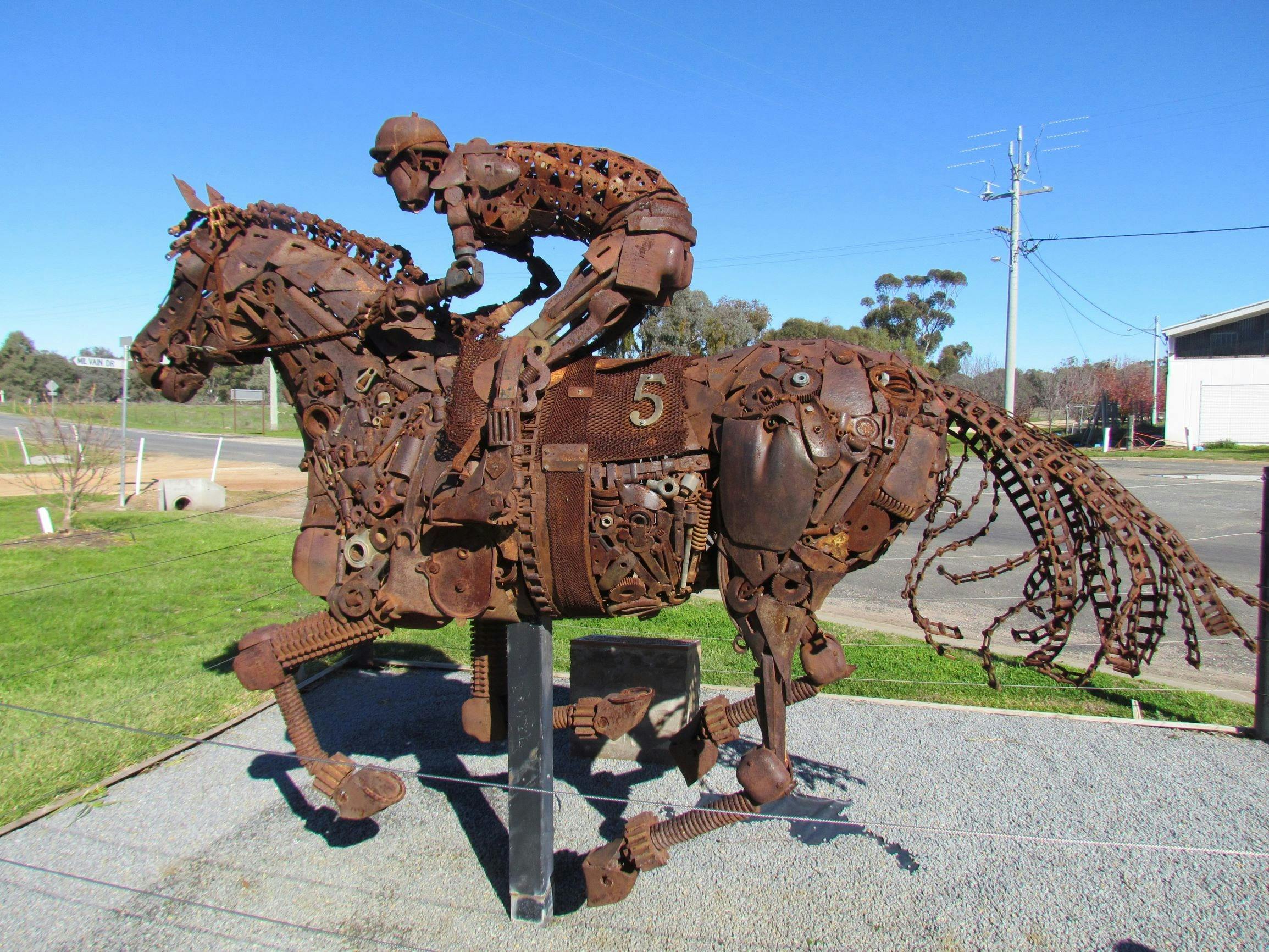 Toolbox Horse and Jockey Sculpture
