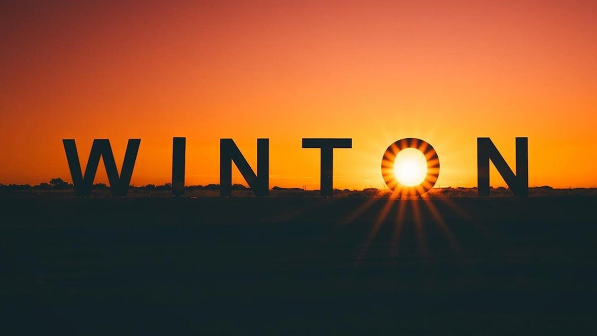 Winton Sign at Sunset
