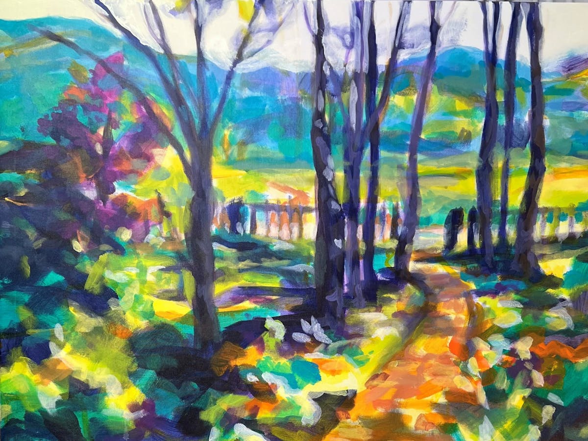 Cathy Shugg, Secret Garden (detail), 2025, oil and acrylic on canvas