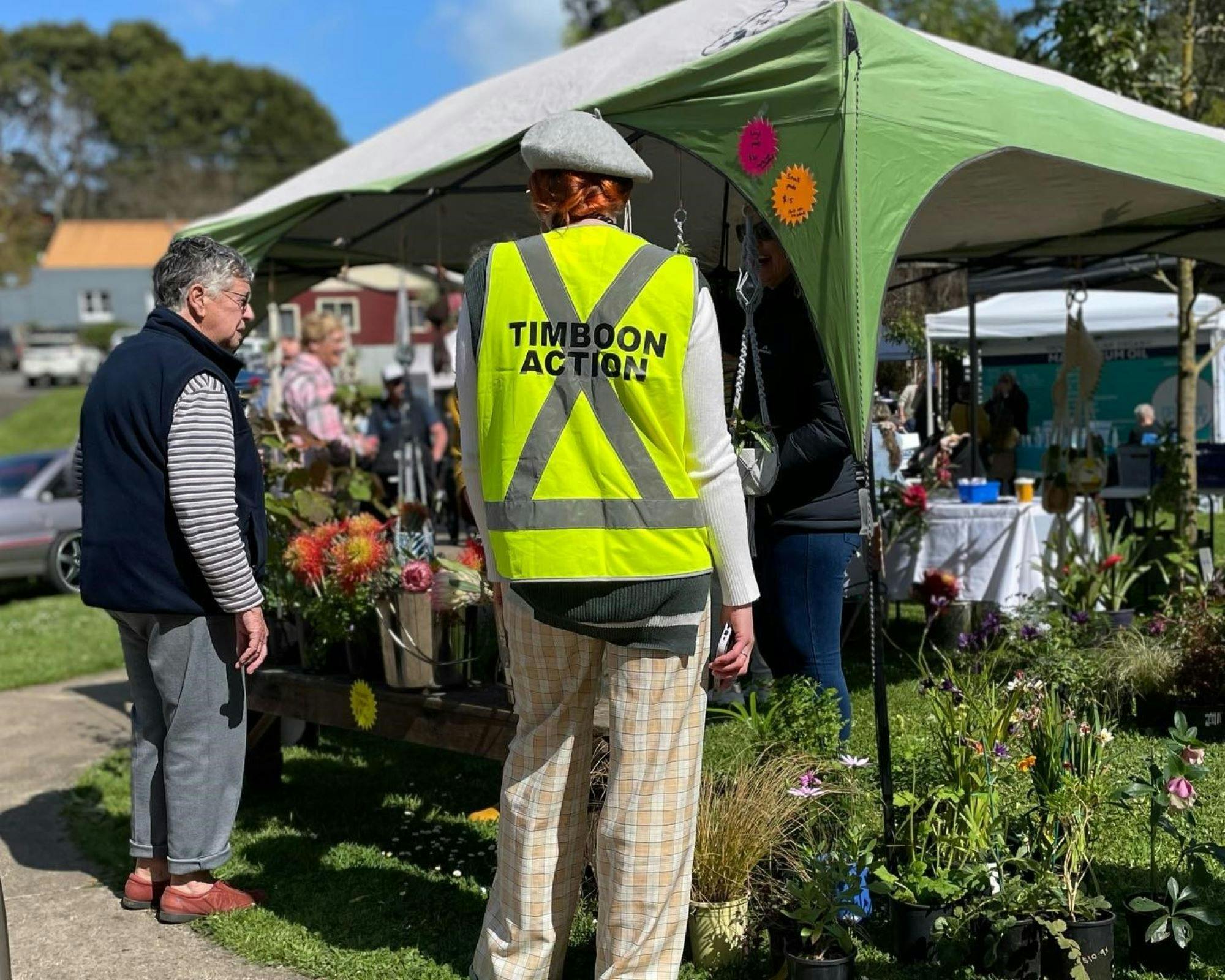 Shoppers at the farmers market